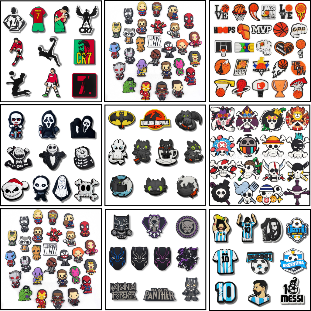 Set charm gắn dép cross, Nút gắn sticker phụ kiện jibbitz anime trang trí dép cross CROSS TREND