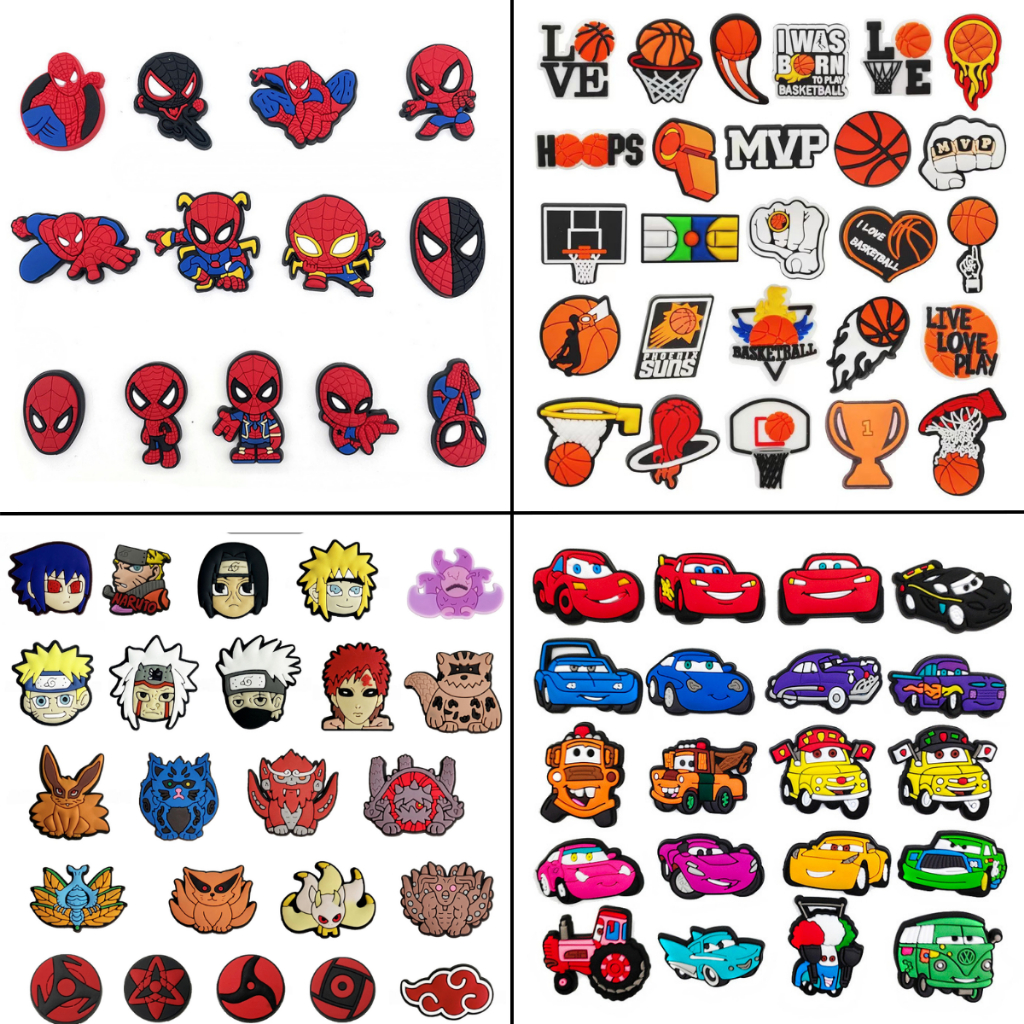 Set charm gắn dép cross, Nút gắn sticker phụ kiện jibbitz anime trang trí dép cross CROSS TREND