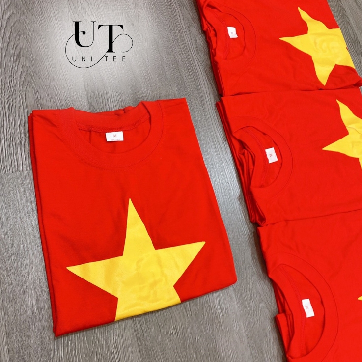 (9Kg-110Kg) Áo thun Unisex hình CỜ ĐỎ SAO VÀNG, cotton thoáng mát cho BÉ TRAI, BÉ GÁI, NAM NỮ - Uni Tee I U33
