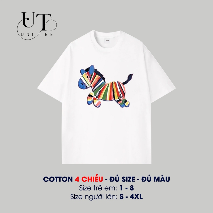 (9kg-110kg) Áo thun Unisex họa tiết con NGỰA  VẰN, co giãn, dễ vận động cho TRẺ EM, NAM NỮ - Uni Tee I U96