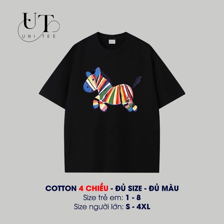(9kg-110kg) Áo thun Unisex họa tiết con NGỰA  VẰN, co giãn, dễ vận động cho TRẺ EM, NAM NỮ - Uni Tee I U96