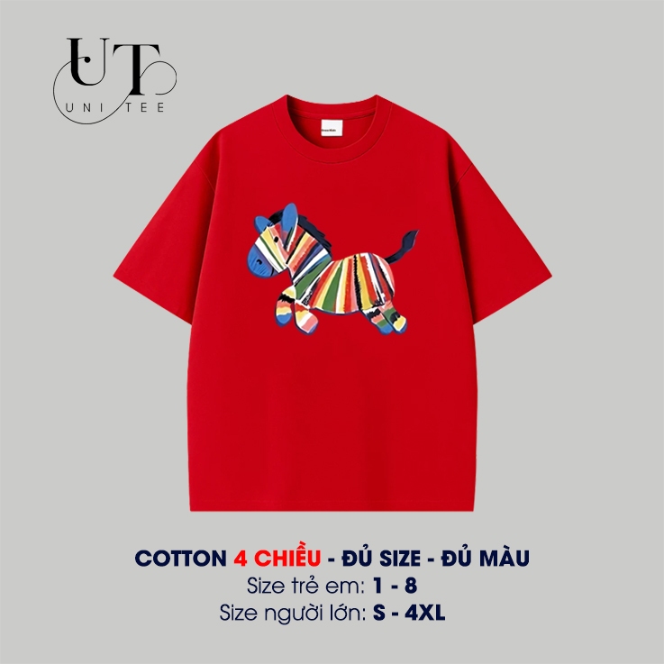 (9kg-110kg) Áo thun Unisex họa tiết con NGỰA  VẰN, co giãn, dễ vận động cho TRẺ EM, NAM NỮ - Uni Tee I U96