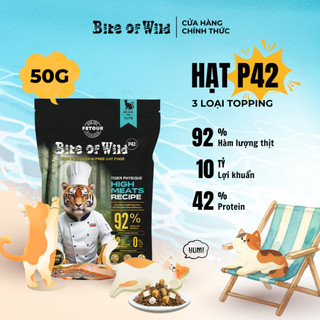 Thức Ăn Cho Mèo Cao Cấp Bite Of Wild P42 Combo 1,2,3 Gói 50g Không Ngũ Cốc Có Mix Kèm Viên Sấy Khô