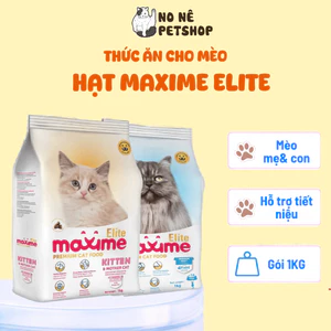 Hạt Cho Mèo Maxime Elite Gói 1KG Dòng Hỗ Trợ Tiết Niệu, Tiêu Búi Lông Và Giúp Da Lông Chắc Khỏe