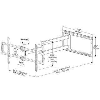 SP2 Giá Treo Tivi Xoay Vuông Góc - Khung Treo Tivi – [Màn hình 47''- 90'' Inch] [Xoay 90 Độ với tường] Hàng Nhập Khẩu