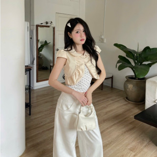 NAVIE - Áo kiểu cổ bèo nhún LADY thời trang nữ