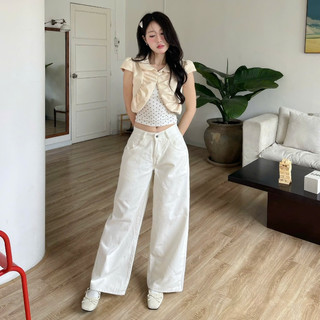 NAVIE - Áo kiểu cổ bèo nhún LADY thời trang nữ