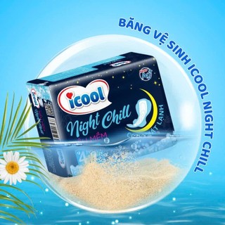 Băng vệ sinh Ban Đêm ICOOL CHILL gói 4 miếng 29cm BVS Mặt Vải Có Cánh Bạc Hà Mát Lạnh Kháng Khuẩntốt