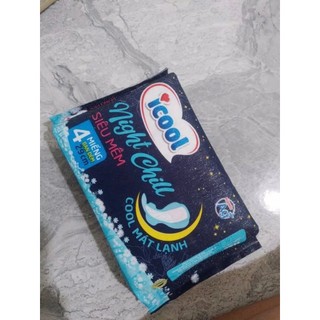 Băng vệ sinh Ban Đêm ICOOL CHILL gói 4 miếng 29cm BVS Mặt Vải Có Cánh Bạc Hà Mát Lạnh Kháng Khuẩntốt
