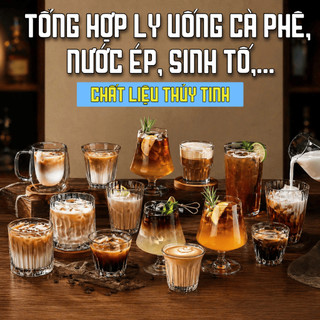 Tổng Hợp - Ly Thủy Tinh Chịu Nhiệt Uống Cà Phê Vintage | Cốc Uống Cà Phê Espresso, Cappuccino
