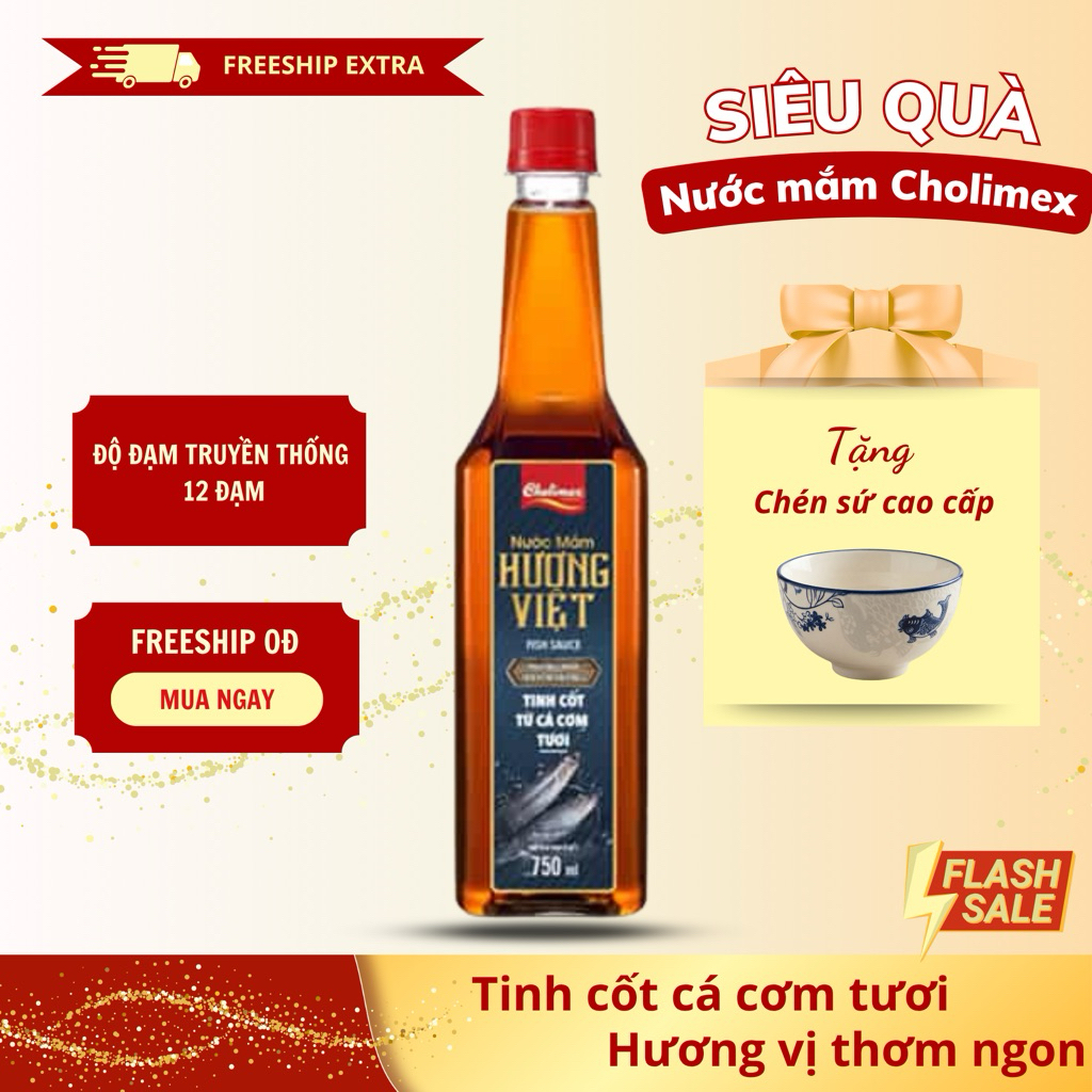 Nước mắm Hương Việt - Tinh cốt cá cơm 500ml 750ml [quà tặng hấp dẫn]