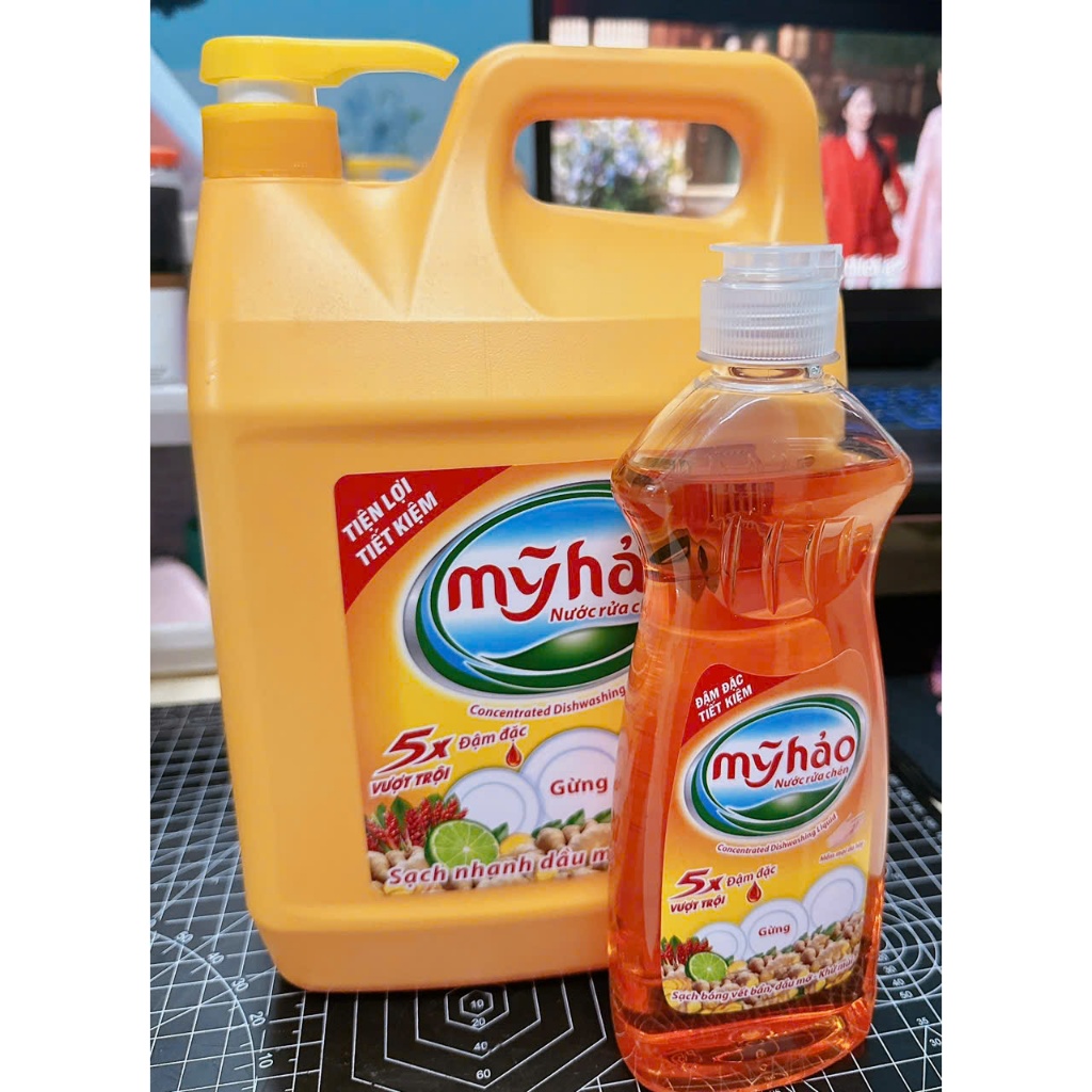 { 1 tang 1}Nước rửa chén Mỹ Hảo 5X hương gừng can vòi 3kg