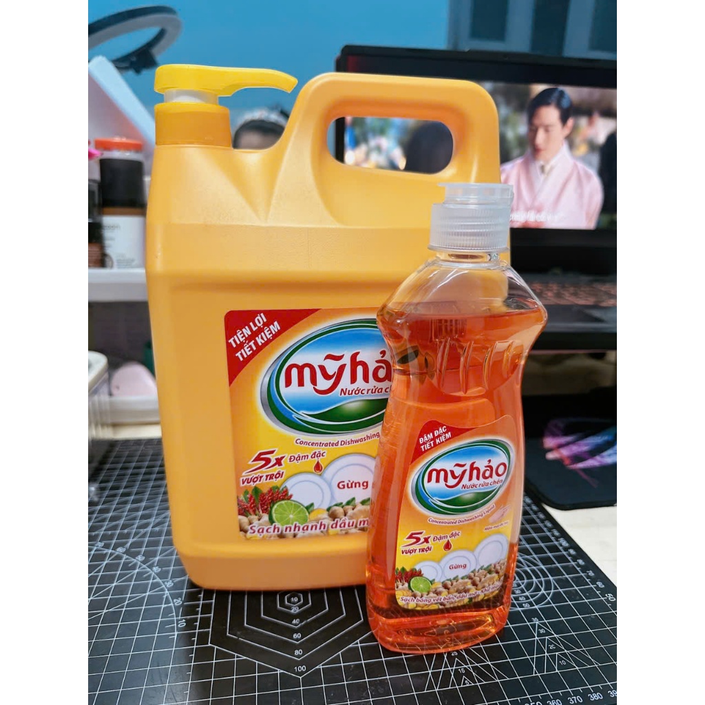 { 1 tang 1}Nước rửa chén Mỹ Hảo 5X hương gừng can vòi 3kg