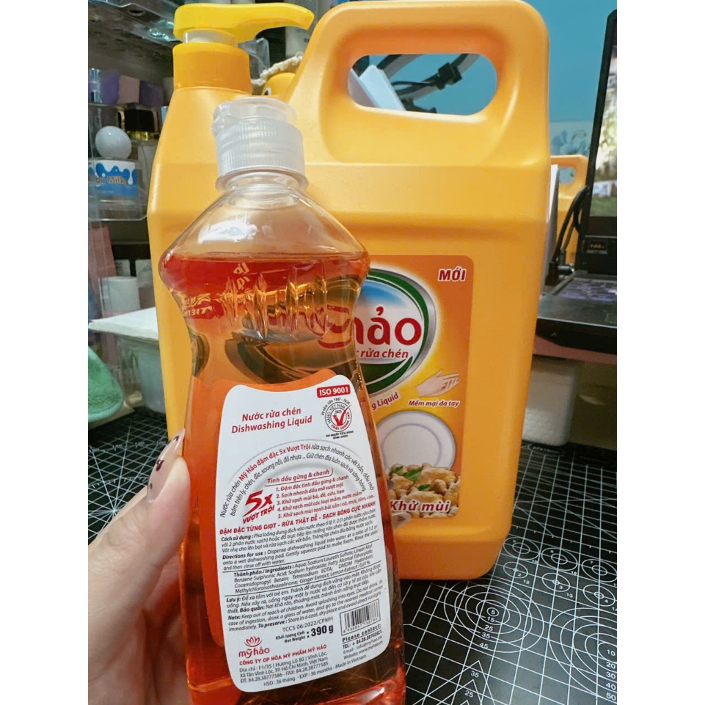 { 1 tang 1}Nước rửa chén Mỹ Hảo 5X hương gừng can vòi 3kg