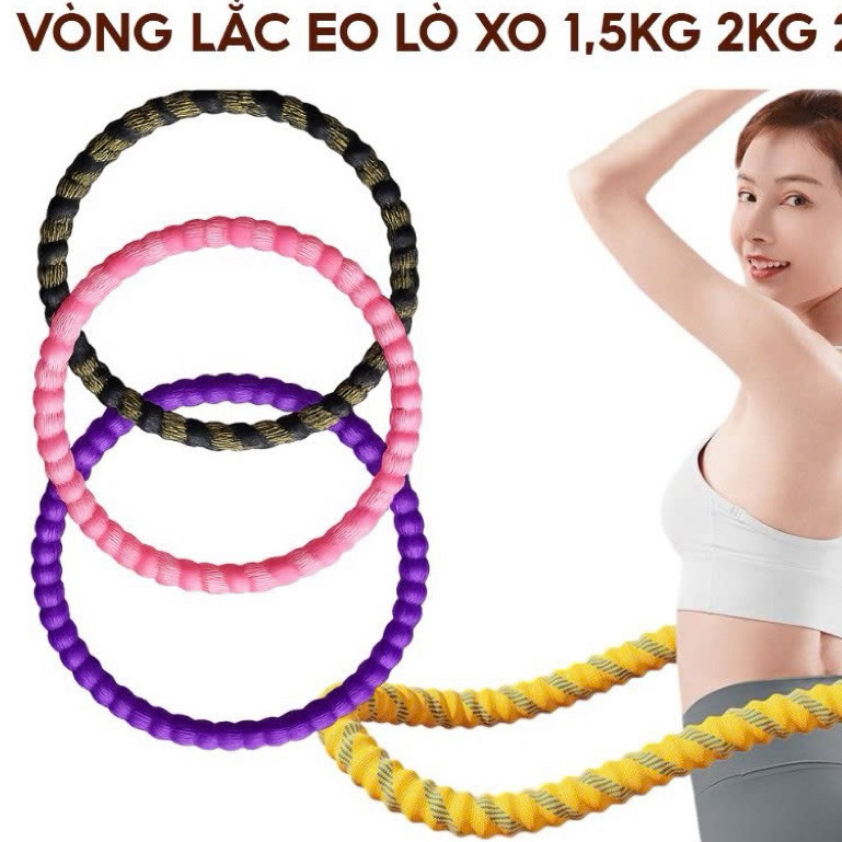 Vòng Lắc Eo Lò Xo Bọc Vải Dệt Kim Mềm Tập Thể Dục, Tập Yoga Tại Nhà Chất Liệu Thép Bọc Vải Cao Cấp anhi ntt95