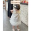 Váy liền bé gái ren trắng kem phối nơ & chân váy tulle bồng xinh (13–23kg) Tranggie JC07