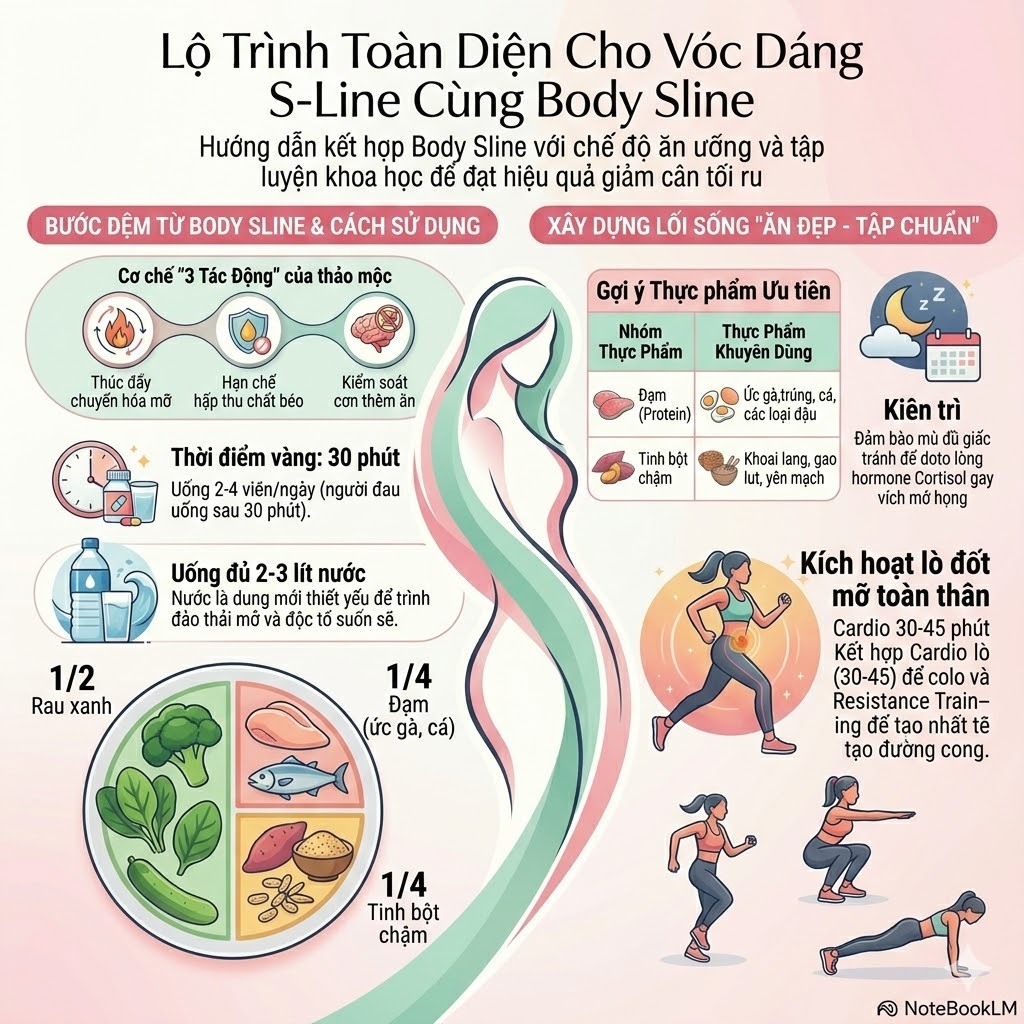 Viên uống giảm cân giảm béo Chính hãng Hộp 30 viên, Hỗ trợ kiểm soát cân nặng an toàn hiệu quả Body Sline