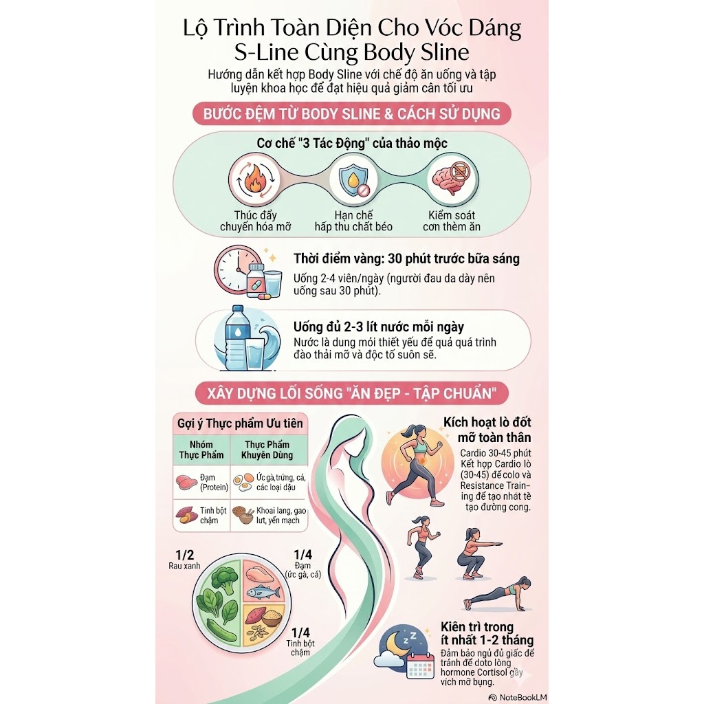 Viên uống giảm cân giảm béo Chính hãng Hộp 30 viên, Hỗ trợ kiểm soát cân nặng an toàn hiệu quả Body Sline