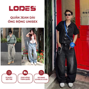Quần Jean Ống Rộng LODES CLUB Form Unisex Cho Cả Nam Và Nữ Chất Liệu Denim Cao Cấp,Phong Cách Retrol