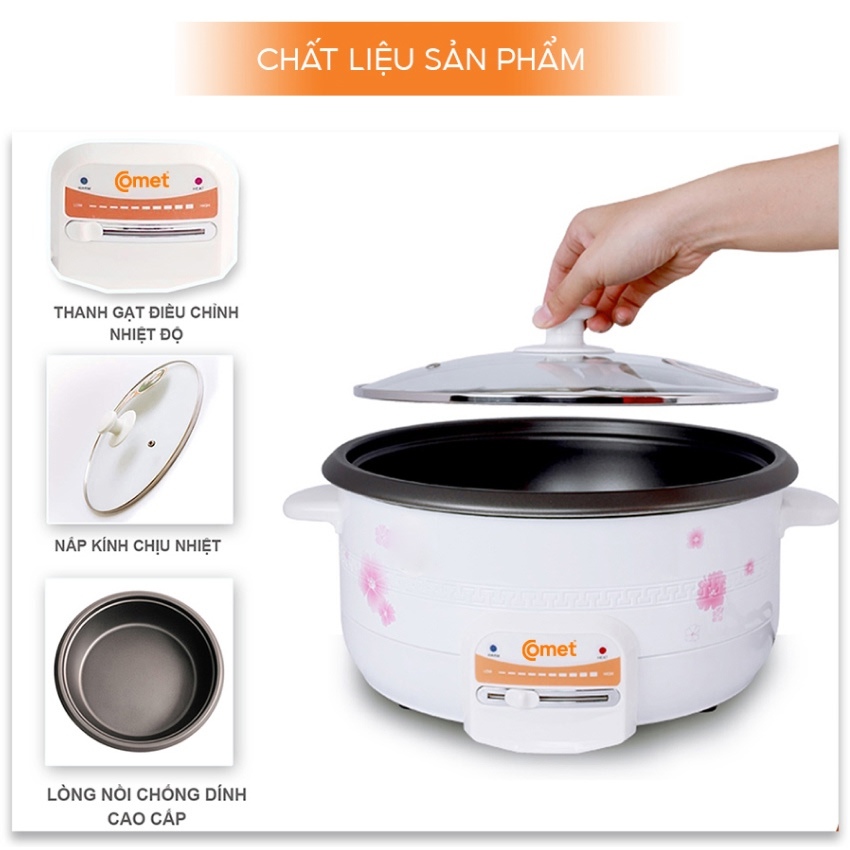 Nồi Lẩu Điện Lòng Rời Comet CM7731 | 3.5L 1300W