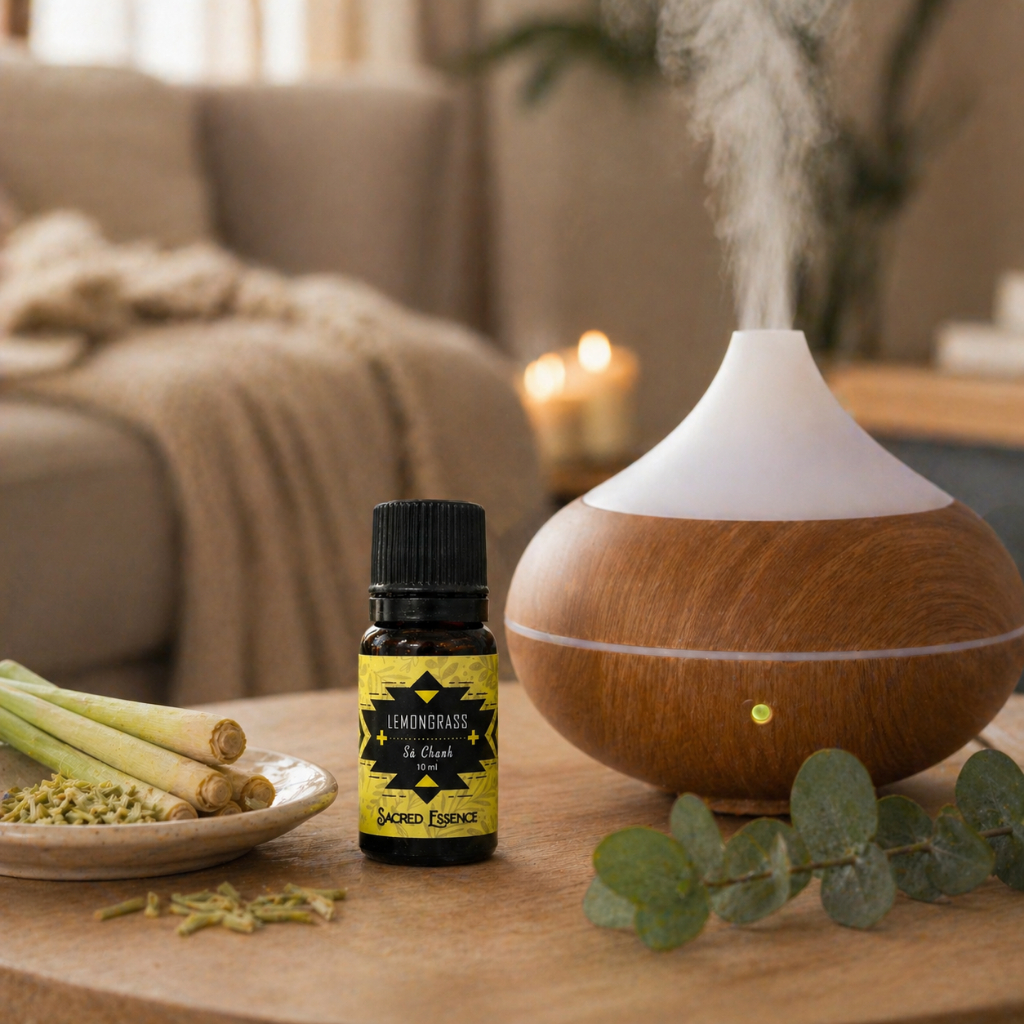 Tinh Dầu Sả Hữu Cơ Nguyên Chất | Xông Phòng Khuếch Tán Thơm Phòng Sauna | Lemongrass Essential Oi