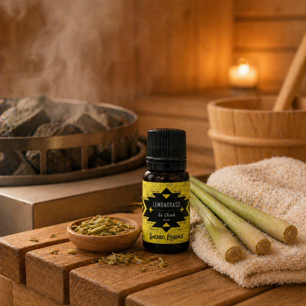 Tinh Dầu Sả Hữu Cơ Nguyên Chất | Xông Phòng Khuếch Tán Thơm Phòng Sauna | Lemongrass Essential Oi