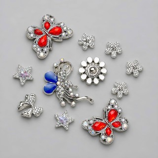 Set Charm Dép Crocs Bướm Đá Đen Cao Cấp Luxury Mix Goodluck Hoa Sao Trái Tim Phong Cách Sang Trọng Cool Ngầu 2026