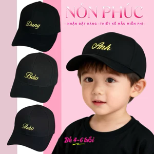MŨ LƯỠI TRAI THÊU TÊN CHO BÉ