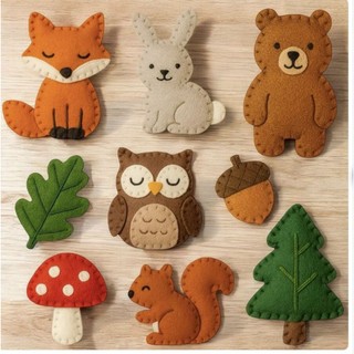 (​Tặng Vỉ 21 Màu Chỉ & Kim) Set 20 Màu Vải Dạ Nỉ Cứng Làm Đồ Handmade, Sách Vải, Thú Treo Nôi