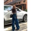 Quần jeans ống rộng nữ,Quần bò xếp li kiểu mới độc đáo siêu xinh dễ phối đồ LN