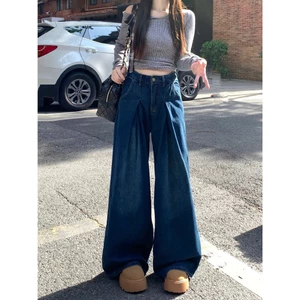 Quần jeans ống rộng nữ,Quần bò xếp li kiểu mới độc đáo siêu xinh dễ phối đồ LN
