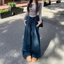 Quần jeans ống rộng nữ,Quần bò xếp li kiểu mới độc đáo siêu xinh dễ phối đồ LN