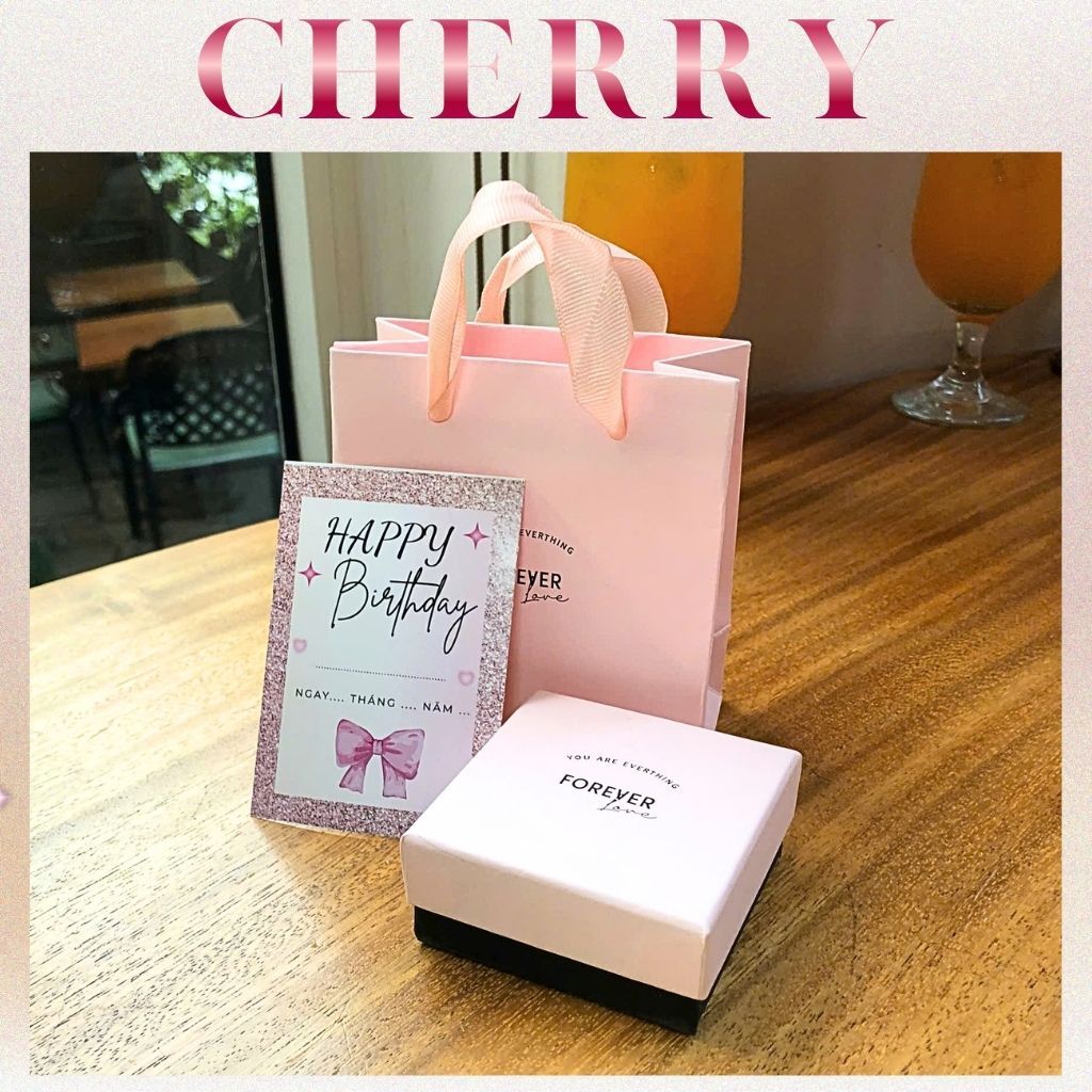 Combo Túi và Hộp đựng trang sức CHERRY JEWELRY , quà tặng cho mọi đơn hàng , Hộp Đựng Đồ Phụ Kiện