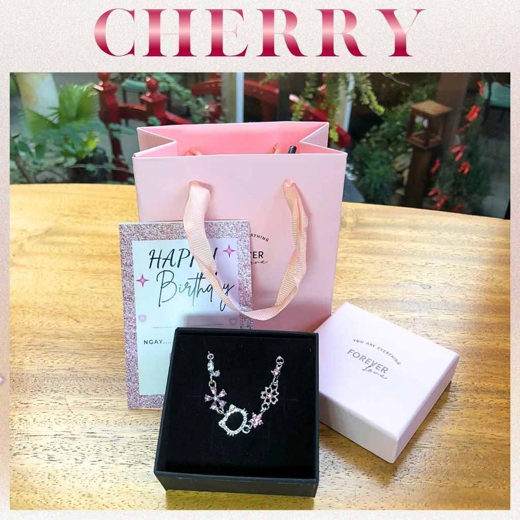 Combo Túi và Hộp đựng trang sức CHERRY JEWELRY , quà tặng cho mọi đơn hàng , Hộp Đựng Đồ Phụ Kiện