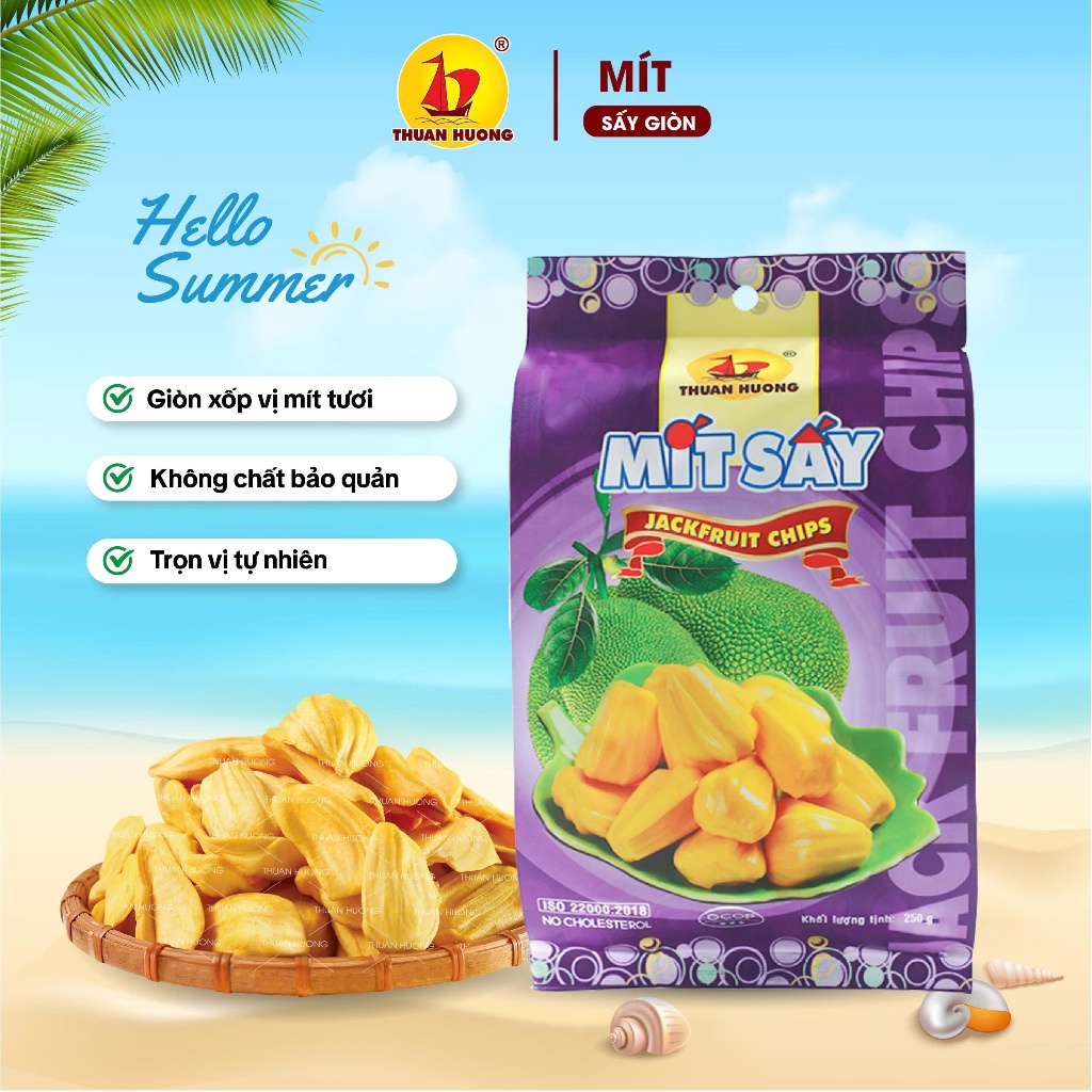 Mít sấy giòn nguyên cánh Thuận Hương 150g - Đồ ăn vặt trái cây sấy - Hàng chuẩn xuất khẩu