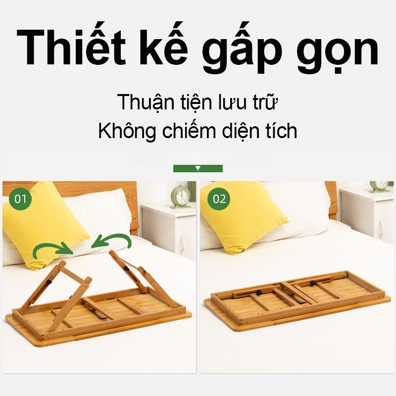 Bàn Học Đa Năng Gấp Gọn Bằng Tre 55cm Cao Cấp Tre Tự Nhiên Bàn Ăn Sáng Trên Giường Siêu Nhỏ Gọn | BigBuy360 - bigbuy360.vn