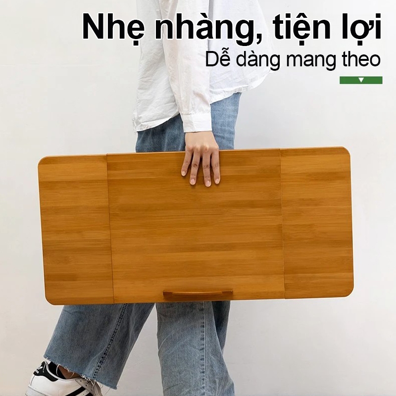 Bàn Học Đa Năng Gấp Gọn Bằng Tre 55cm Cao Cấp Tre Tự Nhiên Bàn Ăn Sáng Trên Giường Siêu Nhỏ Gọn | BigBuy360 - bigbuy360.vn