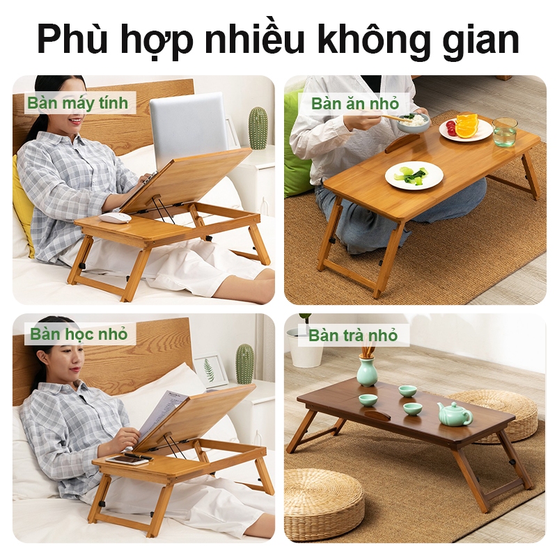 Bàn Học Đa Năng Gấp Gọn Bằng Tre 55cm Cao Cấp Tre Tự Nhiên Bàn Ăn Sáng Trên Giường Siêu Nhỏ Gọn | BigBuy360 - bigbuy360.vn