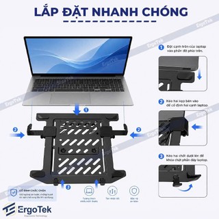 Giá Đỡ Kẹp LapTop, Macbook, Máy Tính Bảng, Ipad ErgoTek EP12 11''-17''inch - Tương Thích Với Các Loại Tay Treo