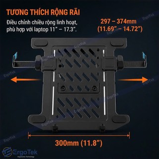 Giá Đỡ Kẹp LapTop, Macbook, Máy Tính Bảng, Ipad ErgoTek EP12 11''-17''inch - Tương Thích Với Các Loại Tay Treo