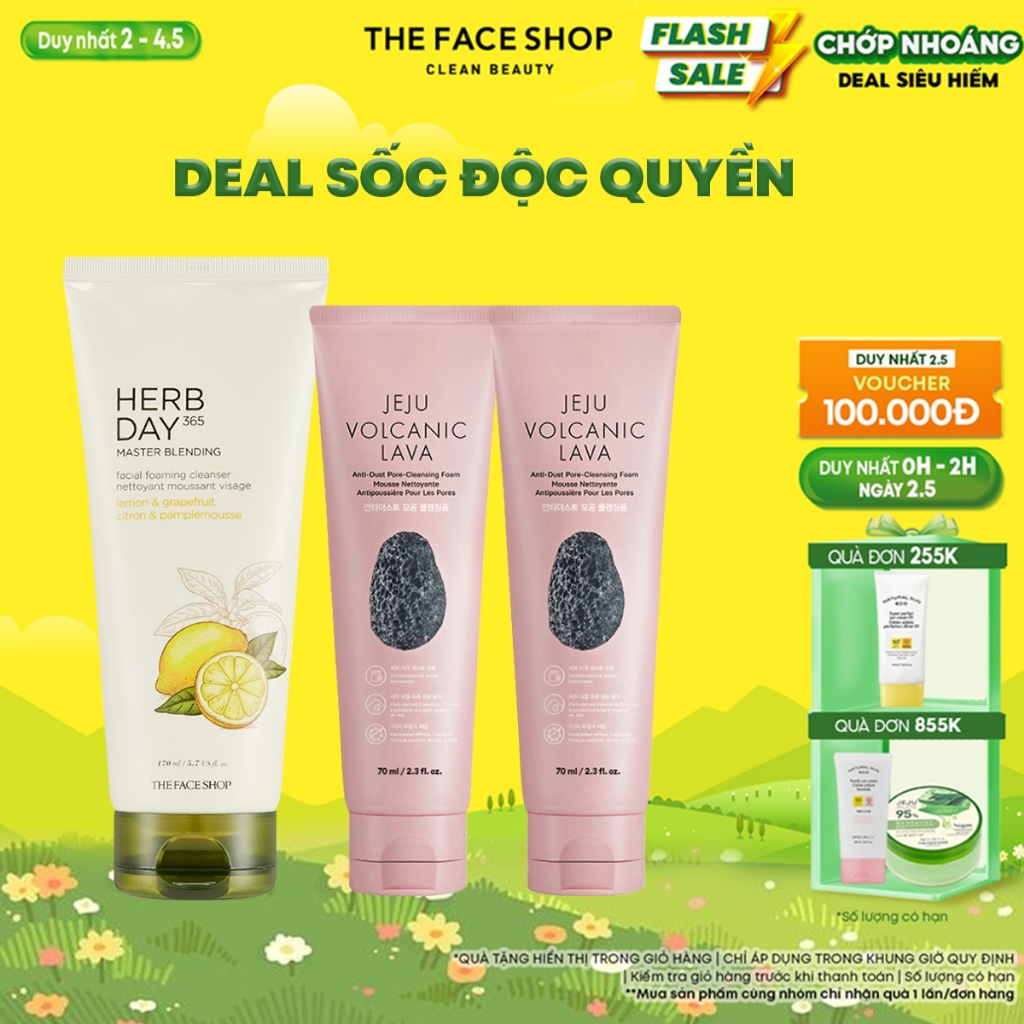 [FS]Combo 3 Sữa Rửa Mặt THE FACE SHOP Dành Cho Mọi Loại Da (mix nhiều loại)