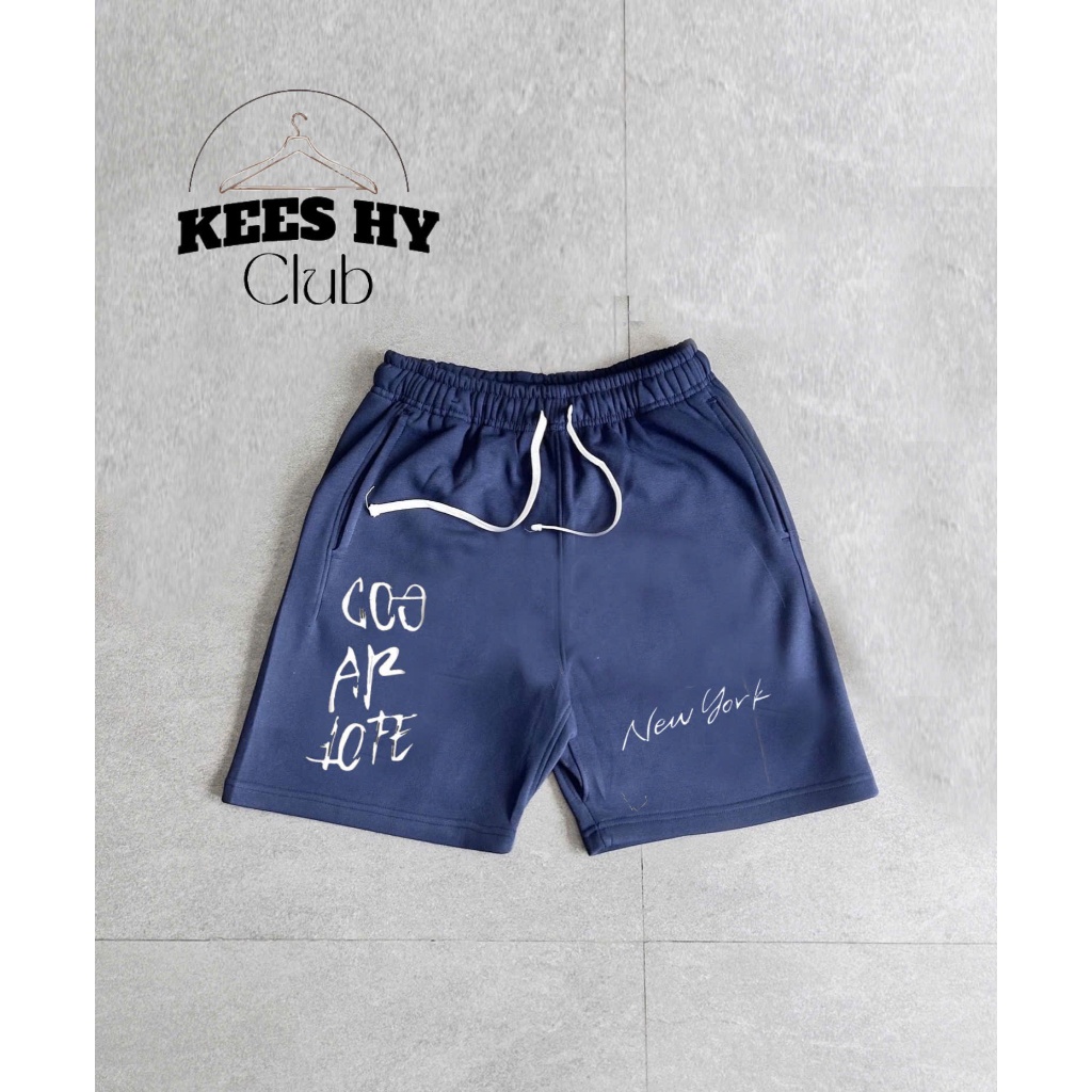 Quần Short Nỉ In Lụa Chữ Form Trên Gối Lưng Thun Dây Rút Co Giãn 2 Chiều Thoáng Mát