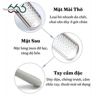 Cây Chà Gót Chân Inox 304 Cao Cấp Tháo Lưỡi – Dụng Cụ Tẩy Da Chết, Chai Gót Chân, Dễ Vệ Sinh Chuẩn Spa THEGIOINAIL666