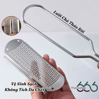 Cây Chà Gót Chân Inox 304 Cao Cấp Tháo Lưỡi – Dụng Cụ Tẩy Da Chết, Chai Gót Chân, Dễ Vệ Sinh Chuẩn Spa THEGIOINAIL666