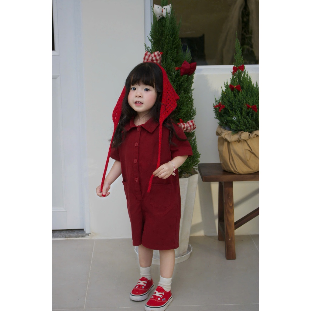 Sẵn Ship - Jumpsuit Liền Thân cover Hàn Quốc cho bé trai bé gái 7-20kg mặc đi học, đi chơi đi biển đều xinh