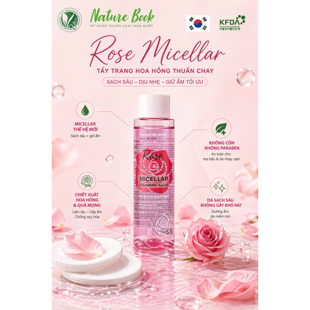 Tẩy Trang The Nature Book Thế Hệ Mới Làm Sạch Da Dưỡng Ẩm Loại Bỏ Hoàn Toàn Lớp Trang Điểm 200ml