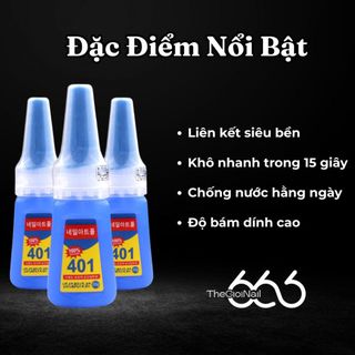 Keo Dán Móng Siêu Lực 401 Chính Hãng 20g – Keo Dán Nhanh Đa Năng, Khô Trong 15–30 Giây Độ Bám Cực Chắc THEGIOINAIL666