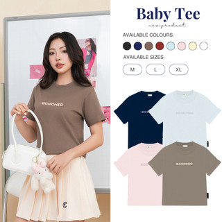 Áo Phông Baby Tee ECOCHIC B120 Chữ Dập Nổi Chất Liệu Thun Mỹ Vừa Vặn Local Brand Chính Hãng