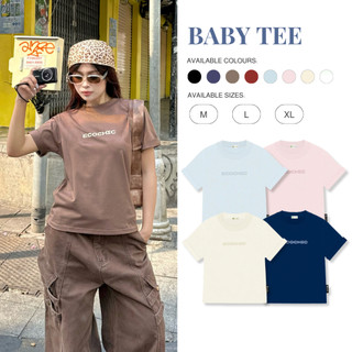Áo Phông Baby Tee ECOCHIC B120 Chữ Dập Nổi Chất Liệu Thun Mỹ Vừa Vặn Local Brand Chính Hãng