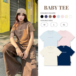 Áo Phông Baby Tee ECOCHIC B120 Chữ Dập Nổi Chất Liệu Thun Mỹ Vừa Vặn Local Brand Chính Hãng